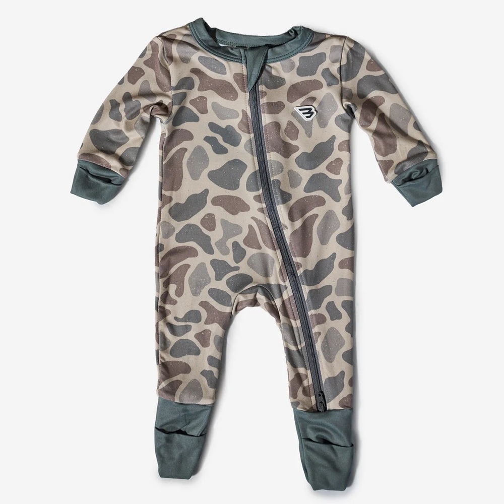 BURLEBO Baby Zip Up in Classic Deer Camo